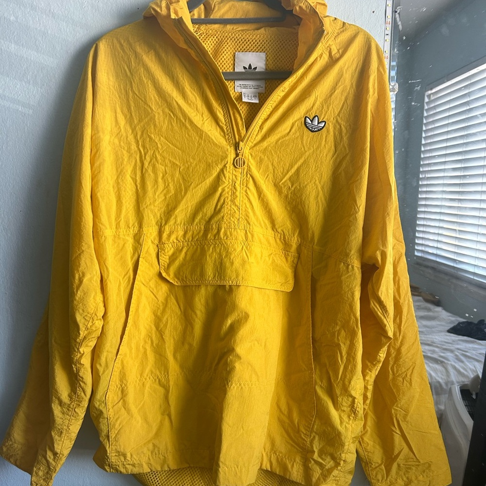 Adidas Yellow Quarter-zip Windbreaker